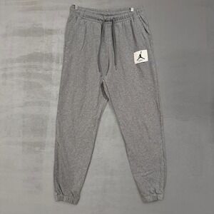 Jordan Flight Essentials Sweatpants Gray Fleece Joggers Mens Medium